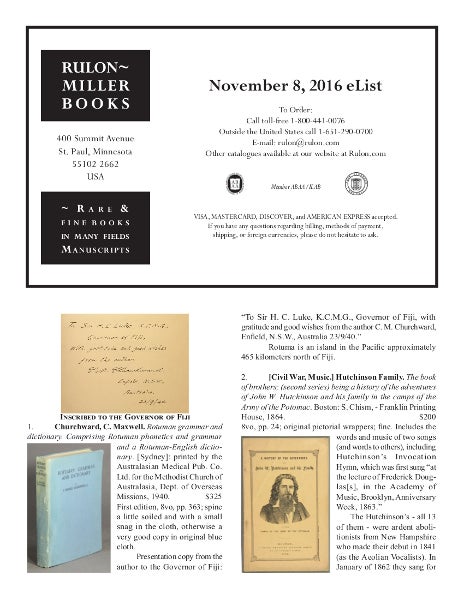 November 8, 2016 New Acquisitions