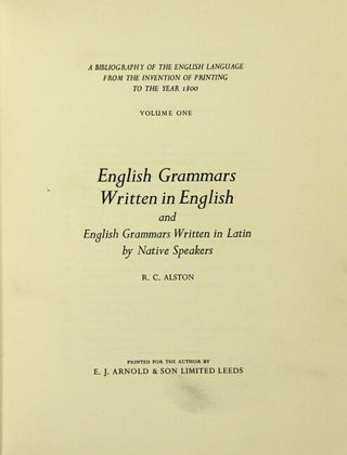 English grammars written in English and English grammars written in Latin by native speakers.