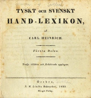 Tyskt och Svenskt hand-lexikon.