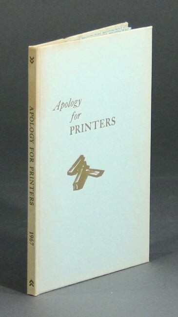 Item #11532 Apology for printers including on the providence of God in the government of the world. BENJAMIN FRANKLIN.