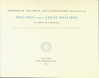 Freedom of the press and l'Association Mensuelle: Philipon versus Louis-Philippe.