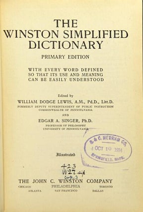 THE WINSTON SIMPLIFIED DICTIONARY. Three different models of this popular dictionary, as below.