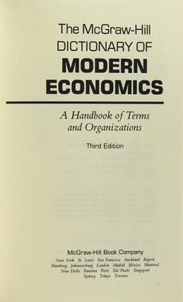 The McGraw-Hill dictionary of modern economics. A handbook of terms and organizations.