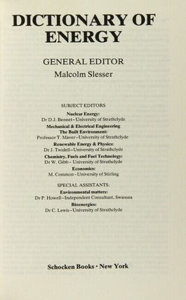 DICTIONARY OF ENERGY.
