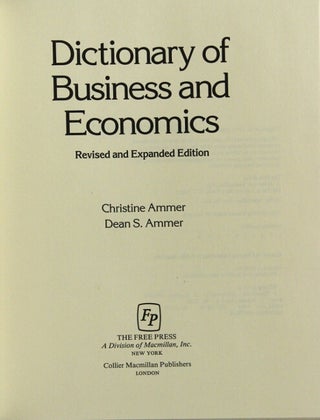 DICTIONARY OF BUSINESS AND ECONOMICS.