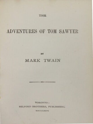 The adventures of Tom Sawyer. By Mark Twain