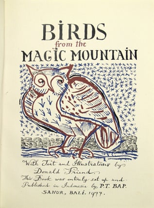 Item #15903 Birds from the magic mountain. Donald S. Friend