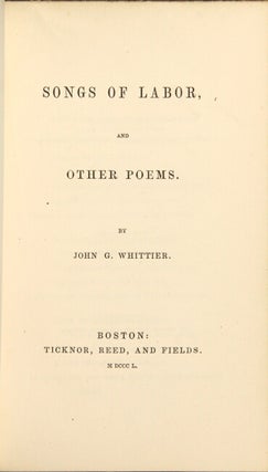 Songs of labor, and other poems.