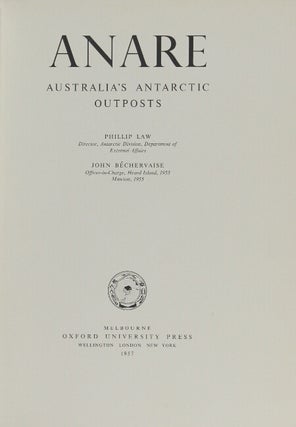 ANARE. Australia's Antarctic outposts.