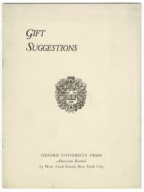 Item #16619 Gift suggestions. Oxford University Press, American branch.