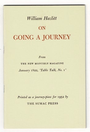 Item #17062 On going a journey. From The New Monthly Magazine, January 1822, 'Table Talk, No....