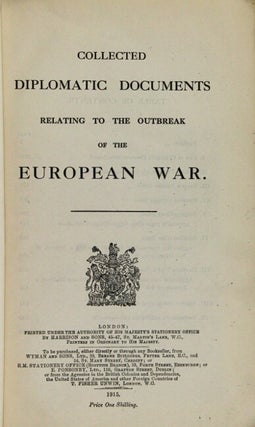 Collected documents relating to the outbreak of the European war.