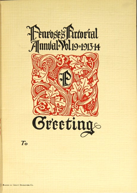 Item #17256 Gamble, William, ed. Penrose's Pictorial Annual, 1913-1914. (Vol. 19)