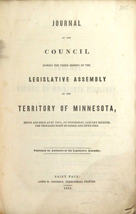 Item #17347 Journal of the council during the third session of the Legislative Assembly of the...