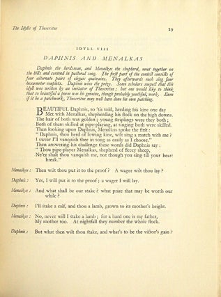 The idylls of Theocritus. Translated by R. C. Trevelyan.