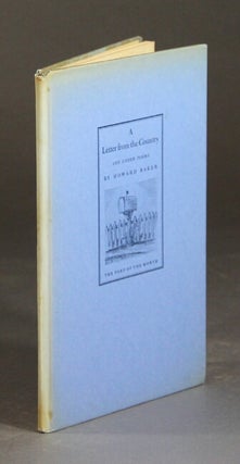 Item #18117 A letter from the country and other poems. HOWARD BAKER