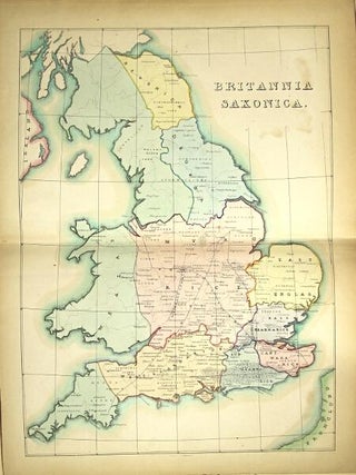 Britannia Saxonica. A map of Britain during the Saxon octarchy, accompanied by a table shewing the contemporary sovereign of each state; and the mutations in the Saxon kingdoms: the genealogies if the Anglo-Saxon kings…