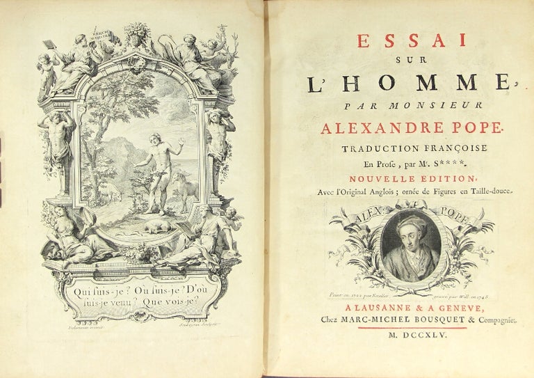 Item #19137 Essai sur l'homme … avec l'original Anglois; ornee de figures en taille-douce. Alexander Pope.