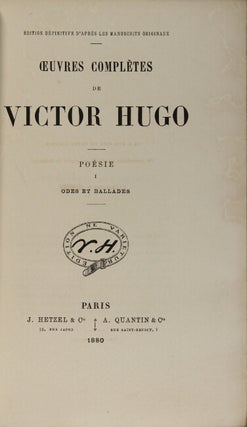 Item #19331 Oeuvres completes. Edition definitive d'apres les manuscrits originaux. VICTOR HUGO