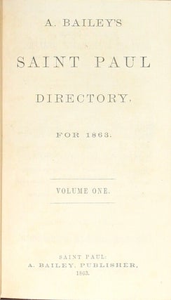 Saint Paul directory, for 1863. Volume 1.