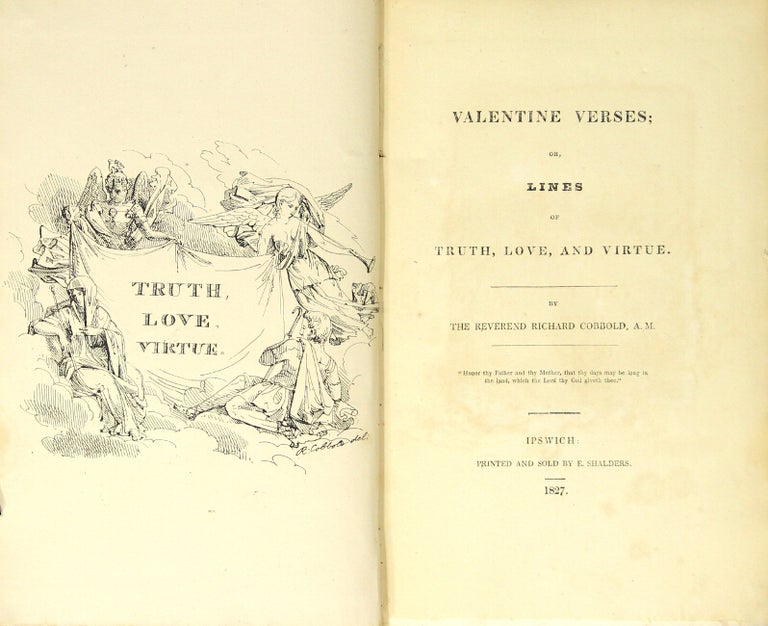 Item #20248 Valentine verses; or, lines of truth, love, and virtue. Richard Cobbold, Rev.