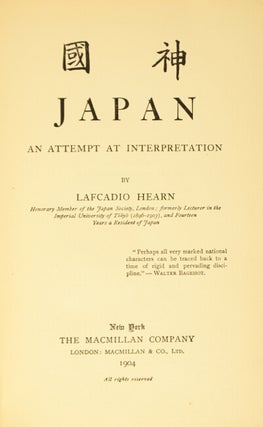 Japan: an attempt at interpretation.