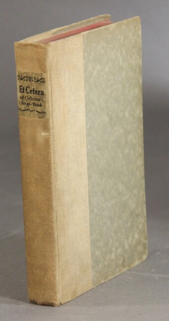 Item #20270 Et cetera; a collector's scrap-book. VINCENT STARRETT, ed.