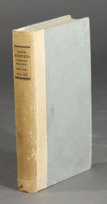 Item #20657 Jane Austen: a bibliography. GEOFFREY KEYNES.