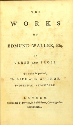 The works… in verse and prose. To which is prefixed, The life of the author, by Percival Stockdale.