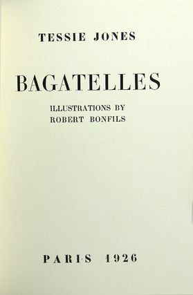 Item #20993 Bagatelles. Illustrations by Robert Bonfils. Tessie Jones