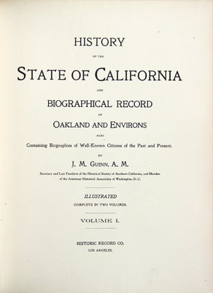 Item #21170 History of the state of California and biographical records of Oakland and environs....