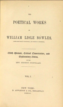 The poetical works…with memoir, critical dissertation, and explanatory notes by the Rev. George Gilfillan.