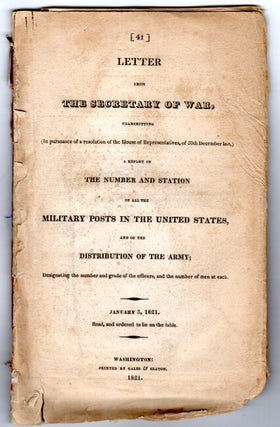Item #22183 A letter from the Secretary of War transmitting … A report of the number and...