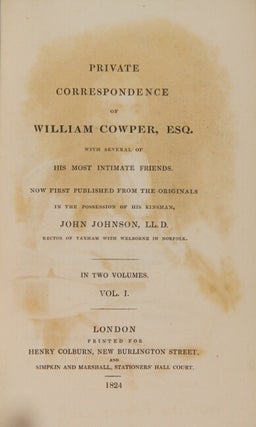 Private correspondence … with several of his most intimate friends now first published from the originals in the possession of his kinsman, John Johnson, LL.D.