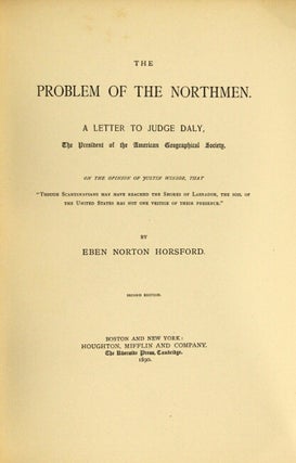 The problem of the northmen: a letter to Judge Daly, the president of the American Geographical Society…