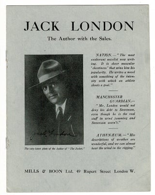Item #22555 Jack London. The author with the sales [drop title]. JACK LONDON