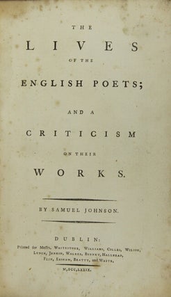 The lives of the English poets; and a criticism on their works.
