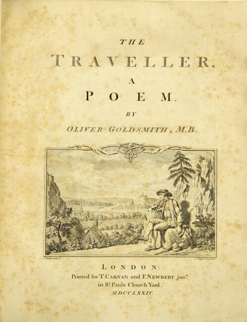 Item #23806 The traveller, a poem. Oliver Goldsmith.