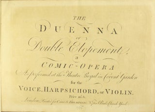 Item #23877 The duenna or double elopement, a comic-opera. As performed at the Theatre Royal in...