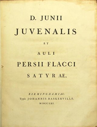 D. Junii Juvenalis et auli Persii Flacci Satyrae.