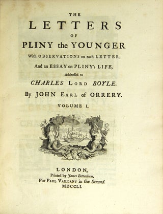 Item #24089 The letters of Pliny the Younger with observations on each letter; and an essay on...