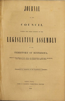 Item #24213 Journal of the council during the third session of the Legislative Assembly of the...