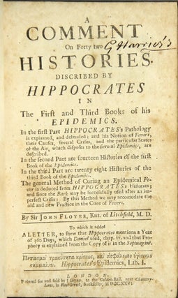 Item #24227 A comment on forty two histories discribed [sic] by Hippocrates in the first and...