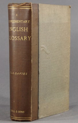 Item #24637 A supplementary English glossary. T. LEWIS O. DAVIES