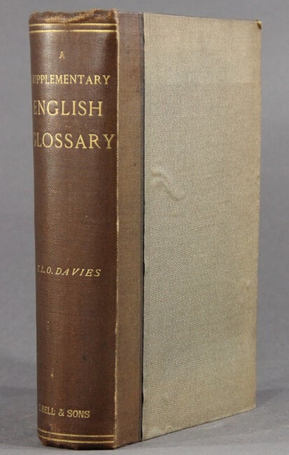 Item #24637 A supplementary English glossary. T. LEWIS O. DAVIES.
