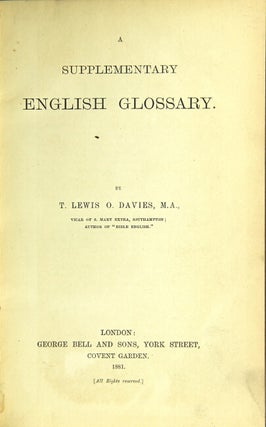 A supplementary English glossary.