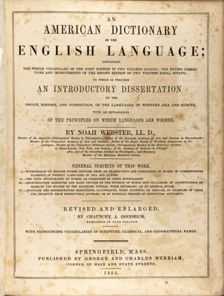 An American dictionary of the English language … revised and enlarged by Chauncey A. Goodrich.