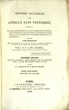 Item #24922 Histoire naturelle des animaux sans vertèbres, présentant les caractères...
