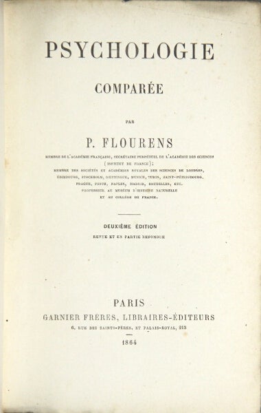 Item #25077 Psychologie comparée. Pierre Flourens.