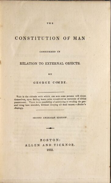 The constitution of man considered in relation to external objects ...
